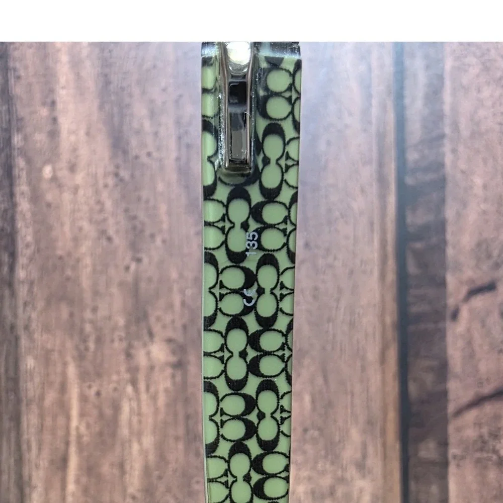 Coach Vera 232 Bottle Green Eyeglasses Semi Rimless Rectangle Heart Logo 135mm‎